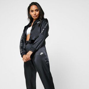 Nike Air Satin Black Joggers and Bomber Jacket